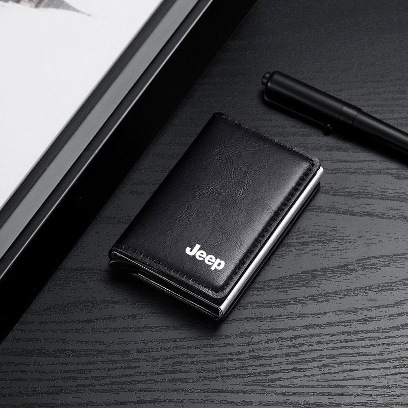 PU Leder Auto Fahrdokumententasche Ausweis Reisepass Kartenetui Kartenfach Für Jeep Renegade Wrangler JK Grand Cherokee WJ XJ Willys Compass Command