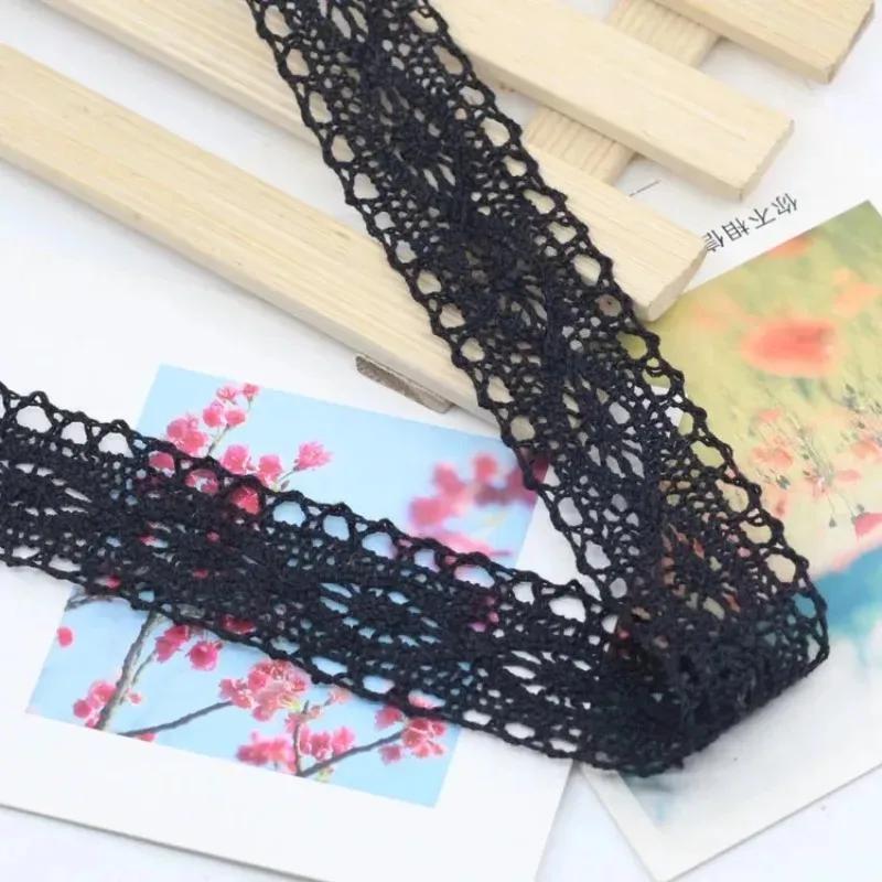 Ivory White Cotton Lace Trim Ribbon DIY Embroidered for Sewing Decoration Fabric Tape Handmade DIY Craft Materials Hair Headwear