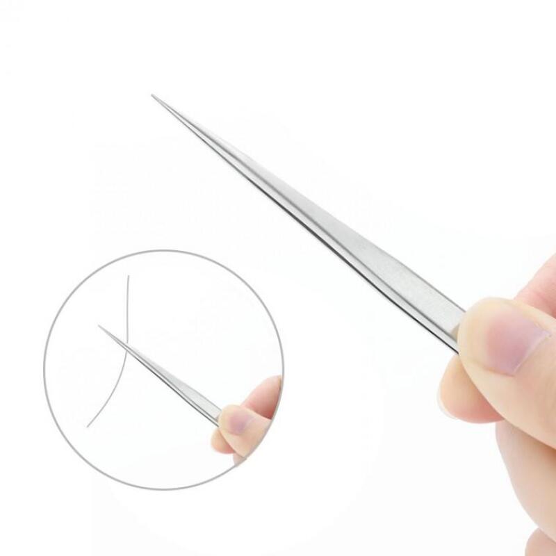 Beauty Nail Art Bead Craft Precision Stainless Steel Tweezers curved