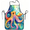 1pc Colorful Octopus Art Print Apron, Durable And Easy To Clean, Adjustable Waistband, Polyester Material, for Kitchen Cooking, Gardening, Orchard Pic
