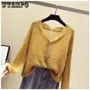 Spring Women's Sweater Long Sleeve Loose Knit Women's Thin Slouchy Sweater Hollow Top