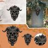 Horned Satanic Devil Lucifer Skeleton Door Knocker Wall Hanging Plaque for Halloween Outdoor Home Decoration
