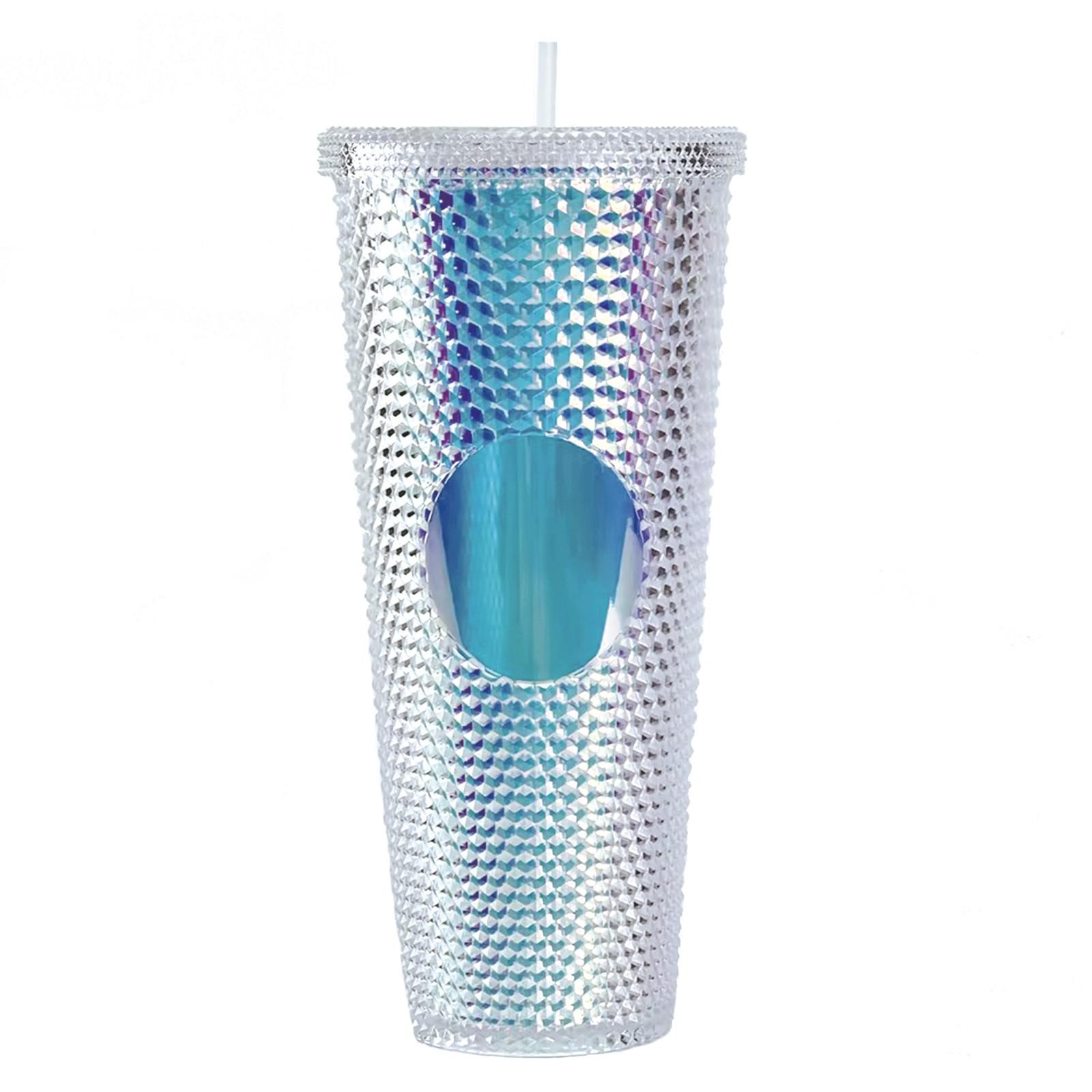 

Симпатичная чашка с соломинкой, холодная чашка с двойными стенками и изоляцией на 24 унции, с крышкой и соломинкой, сопутствующая чашка с фильмом, кружка с бриллиантами One Size