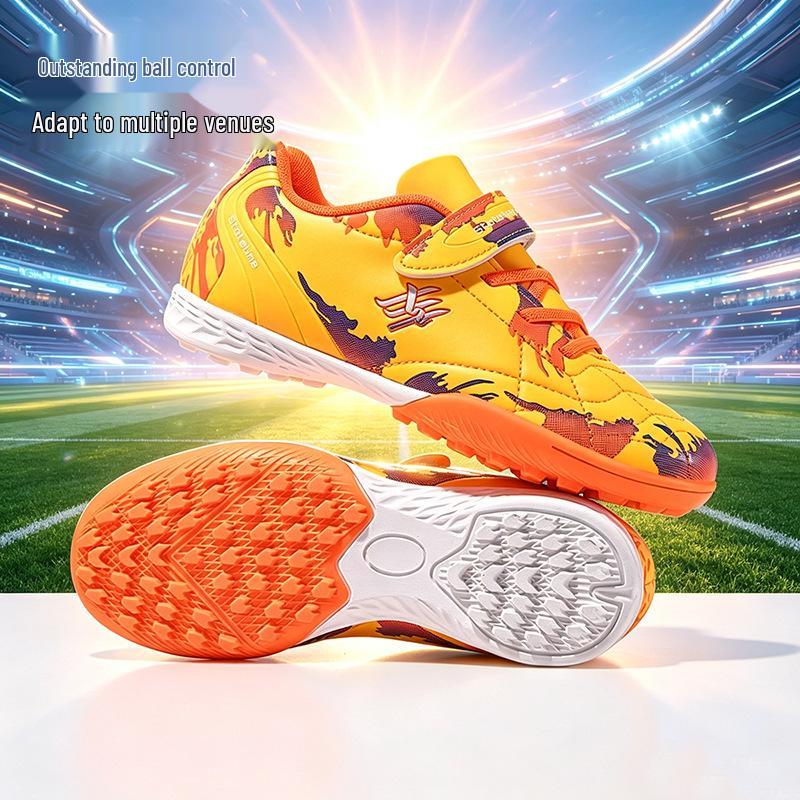 Children's Velcro Studded Football Shoes for Teens - Boys & Girls Grass Training Sports Sneakers