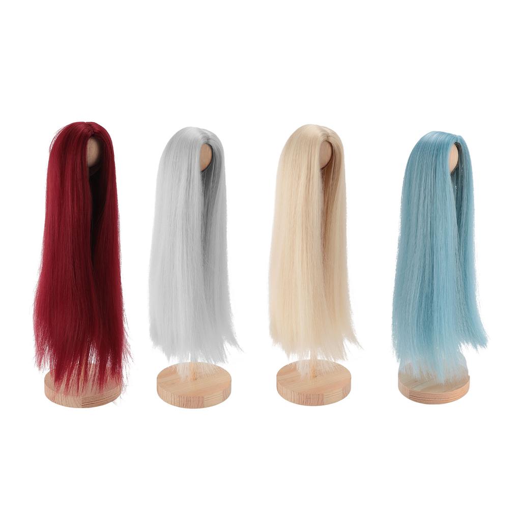Doll Wig Professional DIY Hand Crafted Soft Heat Resistance Middle Part Long Straight Doll Wig for D