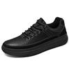 Board Shoes Men's 2025 New Leather Trend Versatile Casual Shoes Men's Flat Non-slip Lace-up Campus Style Sports Men's Shoes