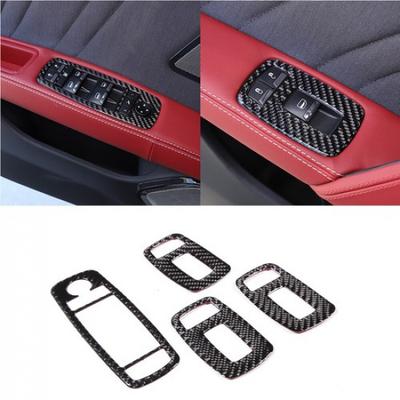 Carbon Fiber Window Lift Switch Button Panel Trim For Maserati Ghibil 2014-