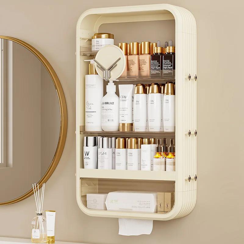 Non Perforated Kitchen Storage Rack Multi-layer Wall Seasoning Rack Bathroom Skincare Product Storage Rack Kitchen Storage Shelf