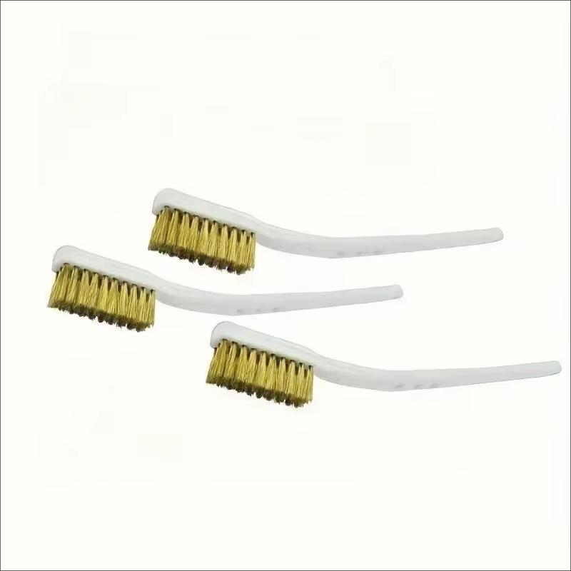 1/3/5Pcs Small Brass Wire Brush Set For Paint & Rust Removal Industrial Metal Polishing Burr Cleaning Tool For Kids