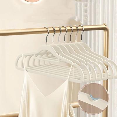 10PCS Flocking Clothes Rack Thickened Non-slip and Non-marking Hangers Storage Rack Household Wet and Dry Drying Racks