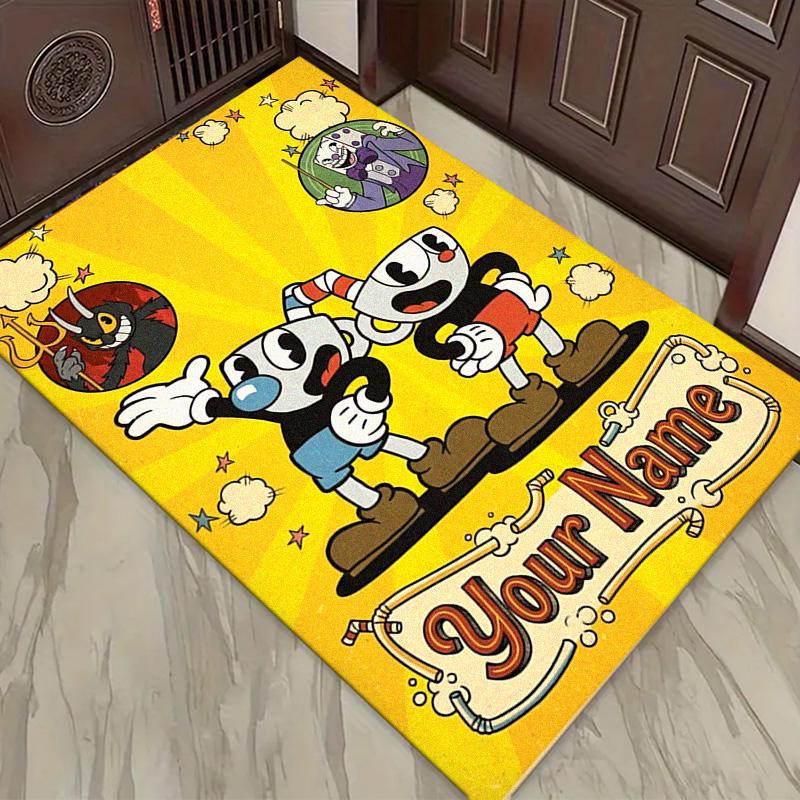 Name Custom Cuphead Game Carpet Rug for Living Room Bedroom Home Sofa Decoration,Kids play Non-slip Floor Mat