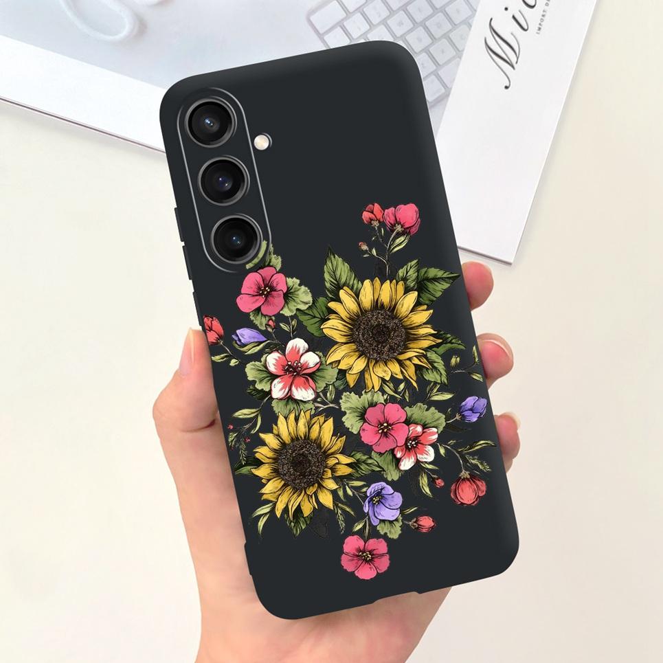 For Funda Cover Samsung A35 5G Case SM-A356E Couple Love Heart Flower Cat Painting Back Shell For Samsung Galaxy A35 5G Etui