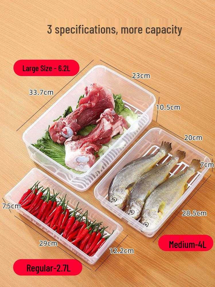 Plastic Japanese-Style Fresh-Keeping Box with Lid for Refrigerator Storage