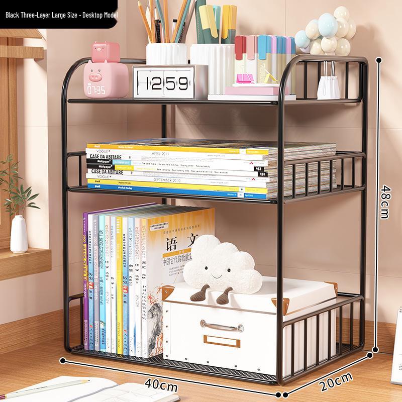 Multilayer Desktop Bookshelf Organizer for Office, Study, Dorm, and Dining Table.