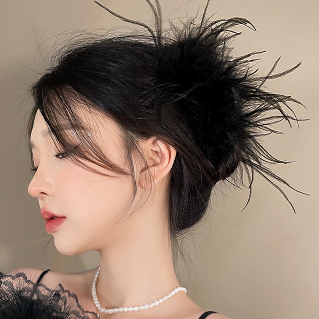 Hair Claw Clip Feather Theme Hair Claw Clamp Lovely 1920s Hair Holder Barrettes Strong Hold Hairpin for Girls