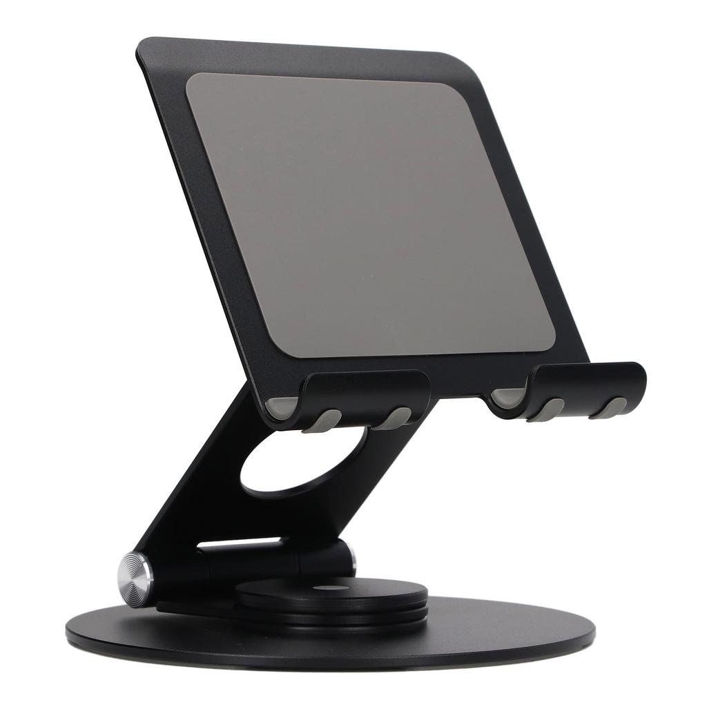 Foldable Phone Stand 360 Degree Rotation Adjustable Height Aluminum Desk Stand with Stable Base for