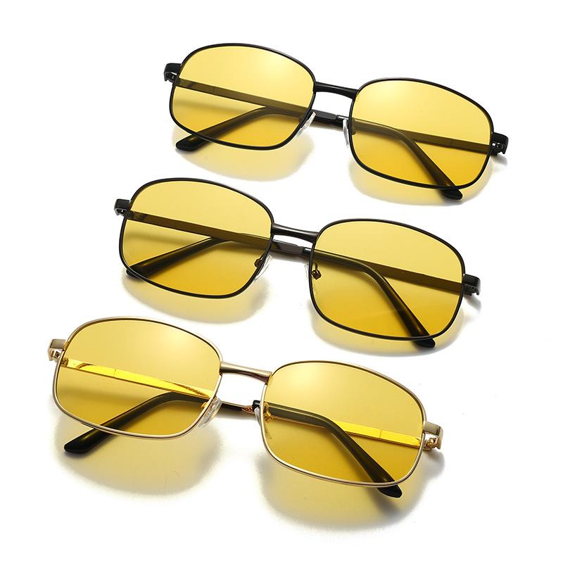 Metal Frame UV Resistant Sunglasses UV400 Color Changing Dual-use Sun Glasses Male and Female Drivers' Night Vision Goggles