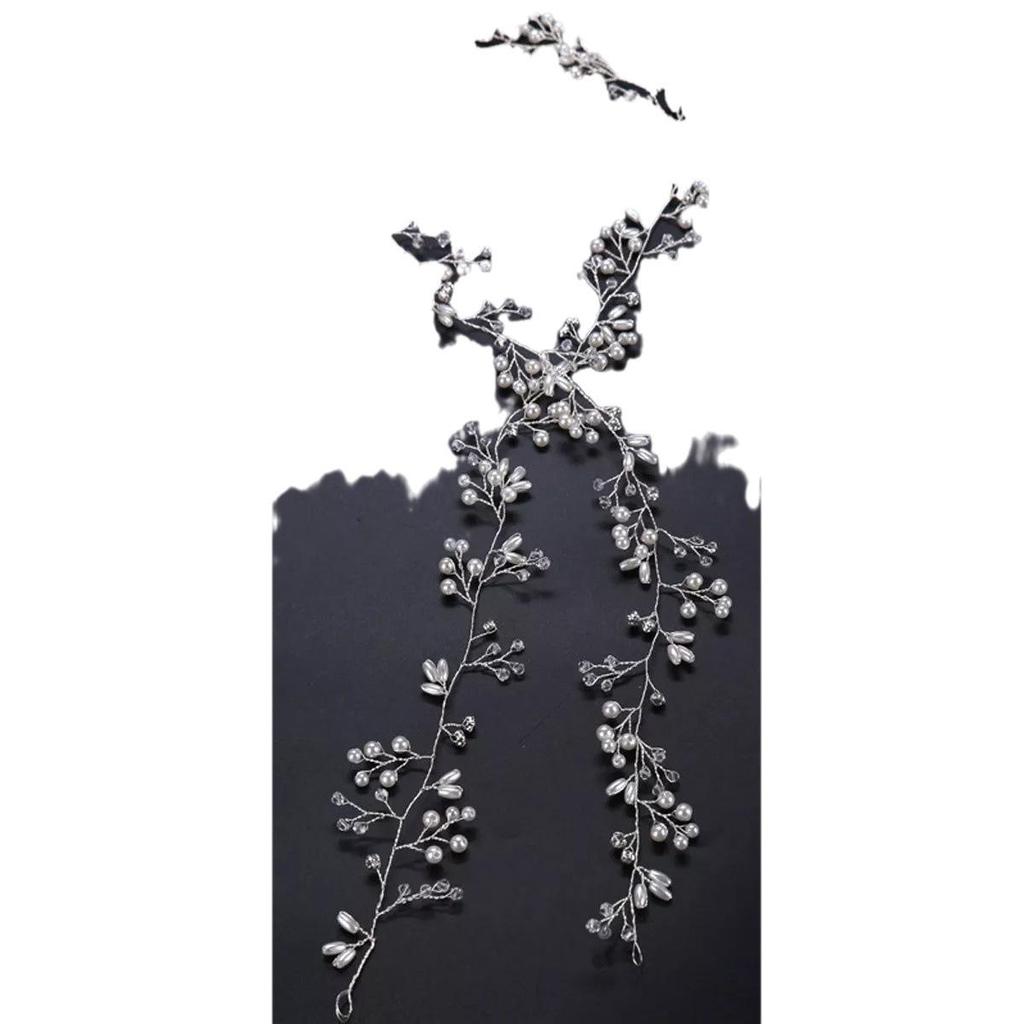 Bridal Headdress Handmade Pearl Hair Vine - 0.5/1.5m Beaded Headband