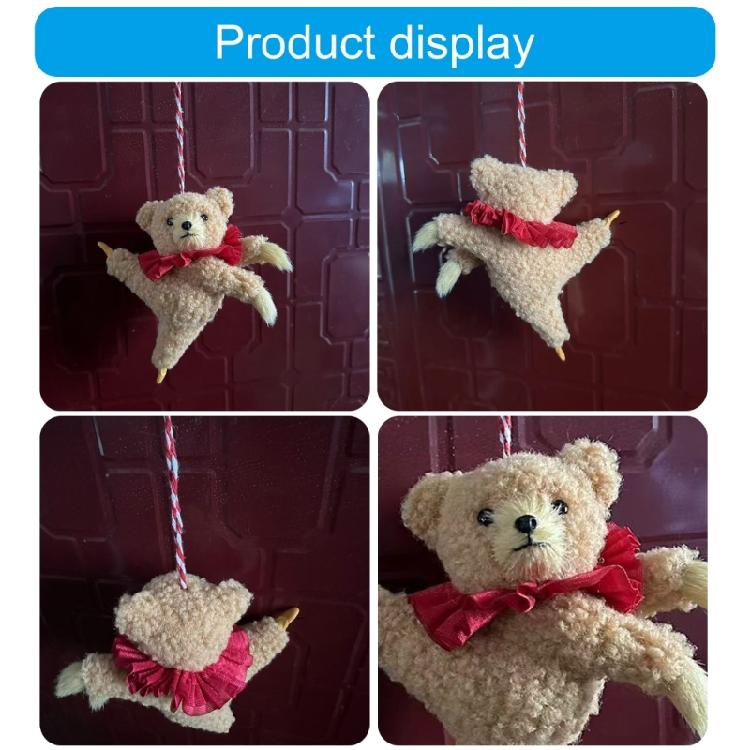 Charm Dancing Bear Plush Pendant Cartoon Bear Keychain Pendant for Bags and Car Suitable for Kids and Adult Present