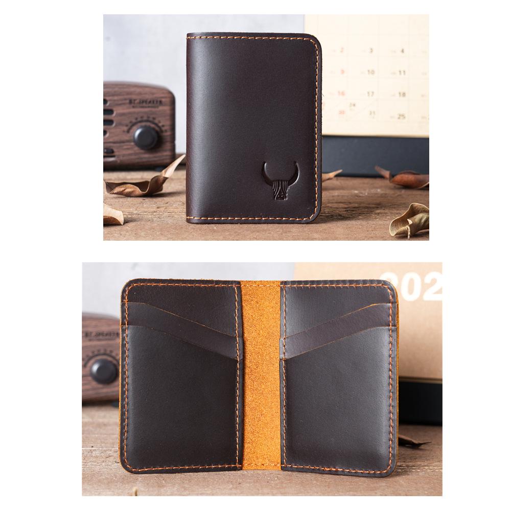 NT Retro Crazy Horse Leather Multi-Card Clutch: Unisex ID & Card Holder Wallet