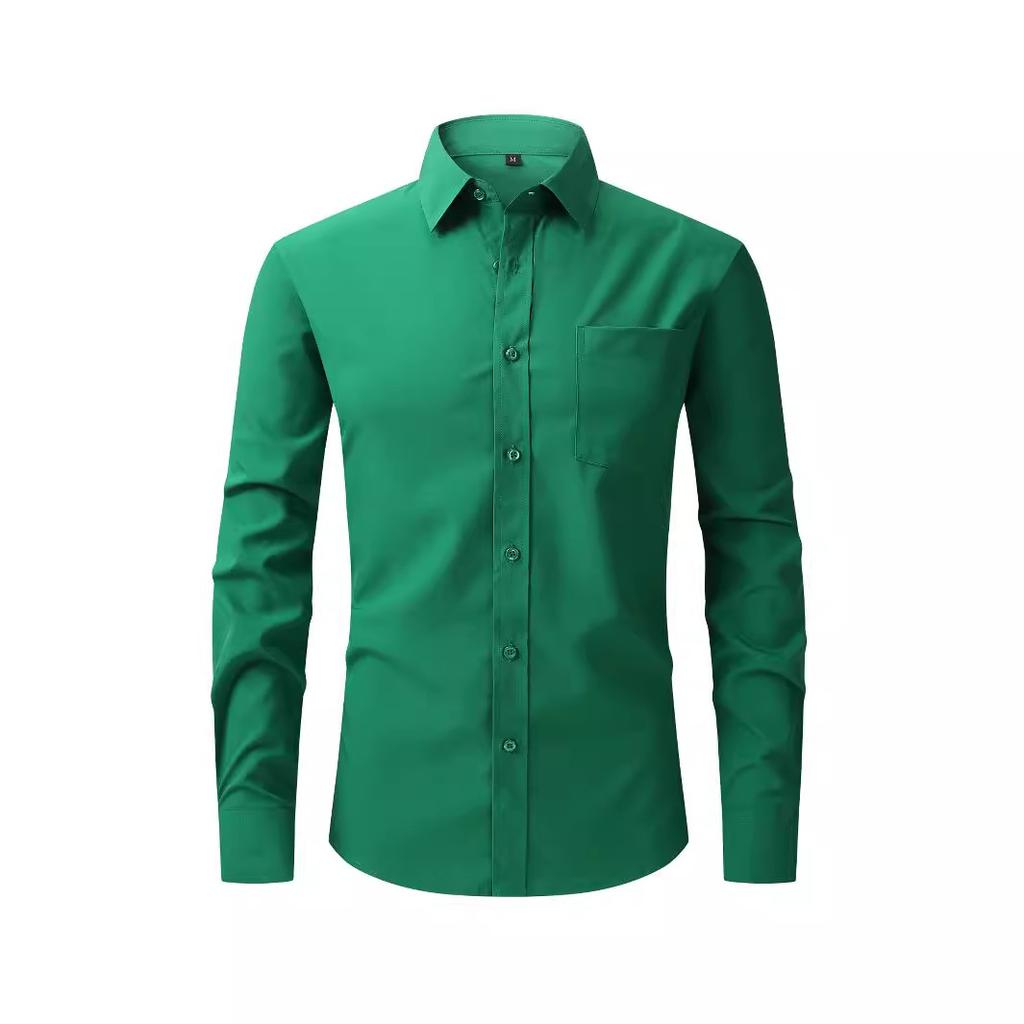Men’s Wrinkle-Resistant Long Sleeve Business Shirt