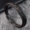 Luxury Stainless Steel Accessories Match Men's Leather Bracelet Multi-layer Hand-woven Bracelet Handsome Boy's Valentine's Gift