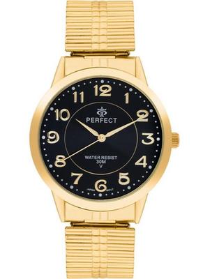 Perfect Stretch X412-17 Watch Gold Case, Black Dial, Gold Bracelet