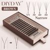 DIYDAY Brown Narrow 3D 4D 5D Eyelash Extension V-Shaped Volume Fans 0.07 0.10 W Shape Eyelashes Colored False Mink Lashes
