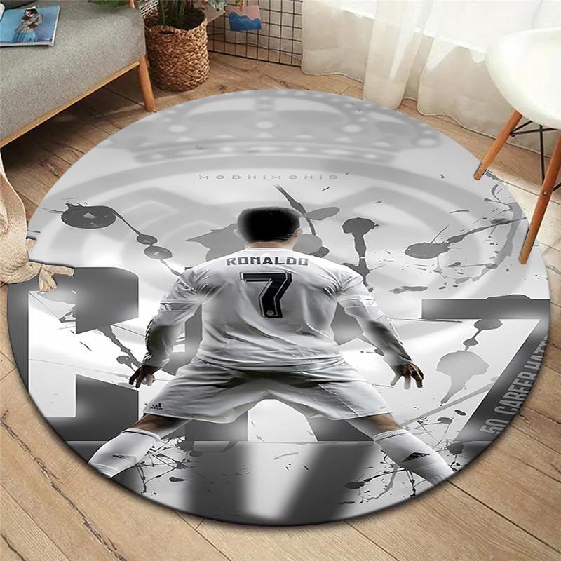 Ronaldo Round Area Rug,Carpet Rug for Living Room Bedroom Sofa Playroom Decor,Non-slip Floor Mat