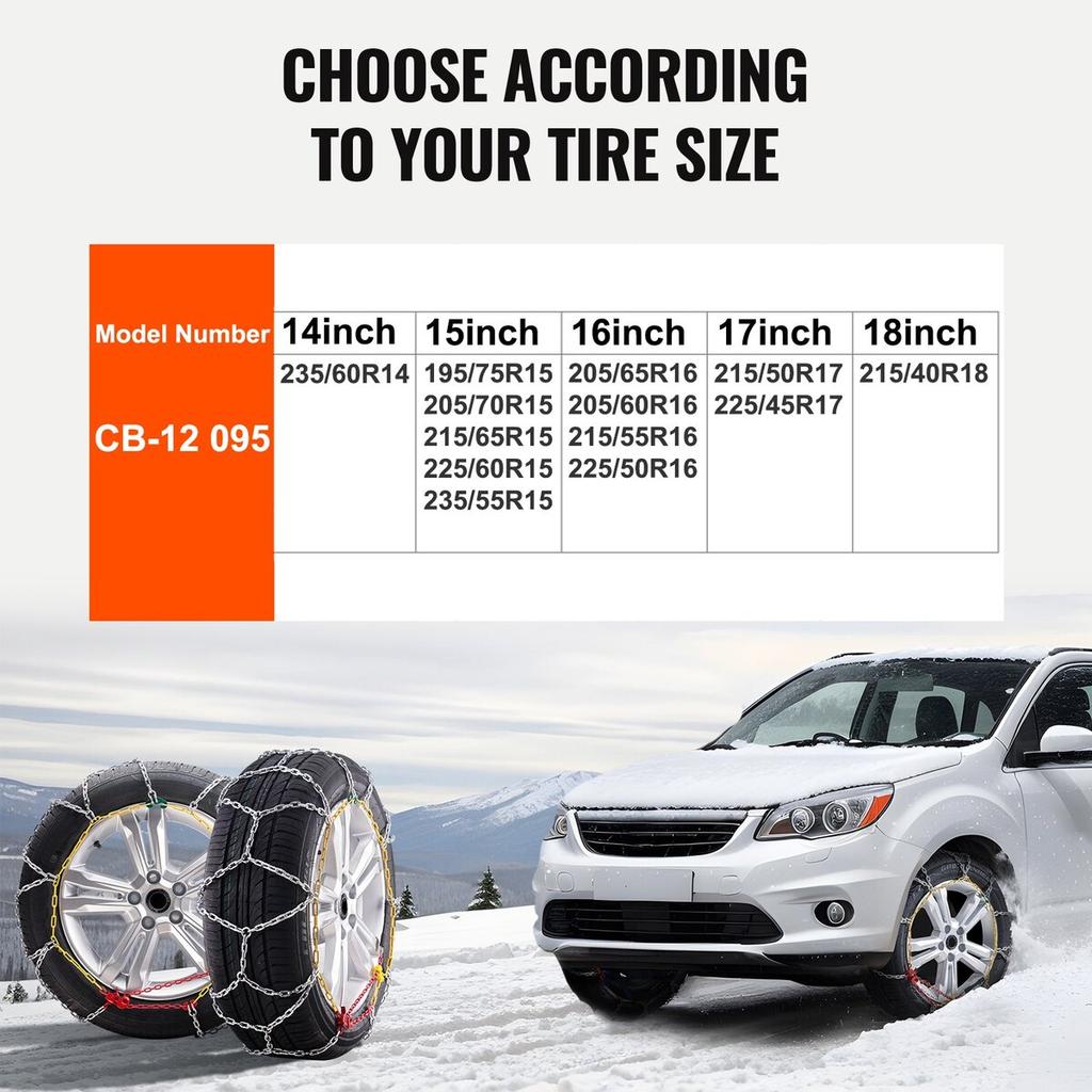 Snow Chains Manganese Alloy Steel 2PCS Traction Wheels Chains Silver