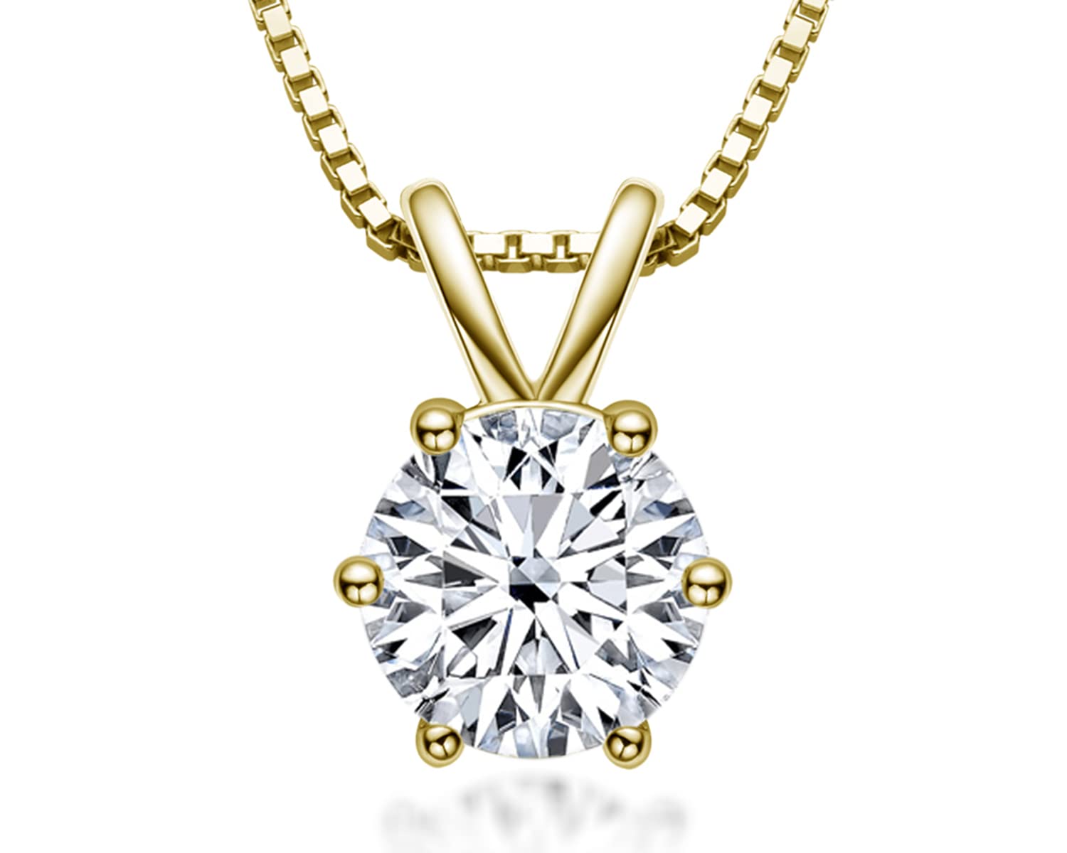 

Necklace for Women Popular 18K Gold Plated 925 Sterling Silver Cubic Zirconia 1CT Metal Hypoallergenic Necklace Pendant Jewelry Women Accessories Gift