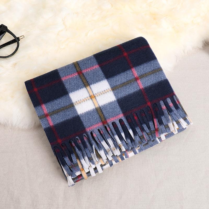 Autumn and Winter Classic Plaid Double-sided Velvet Gift Scarf Exhibition Night Market Men's Stall Warm Scarf Women's Shawl