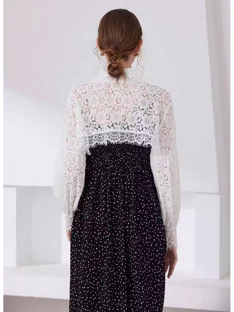 Versatile Lace Cardigan with Mock Collar - Women's Long Sleeve Shawl for Spring, Summer, and Autumn.