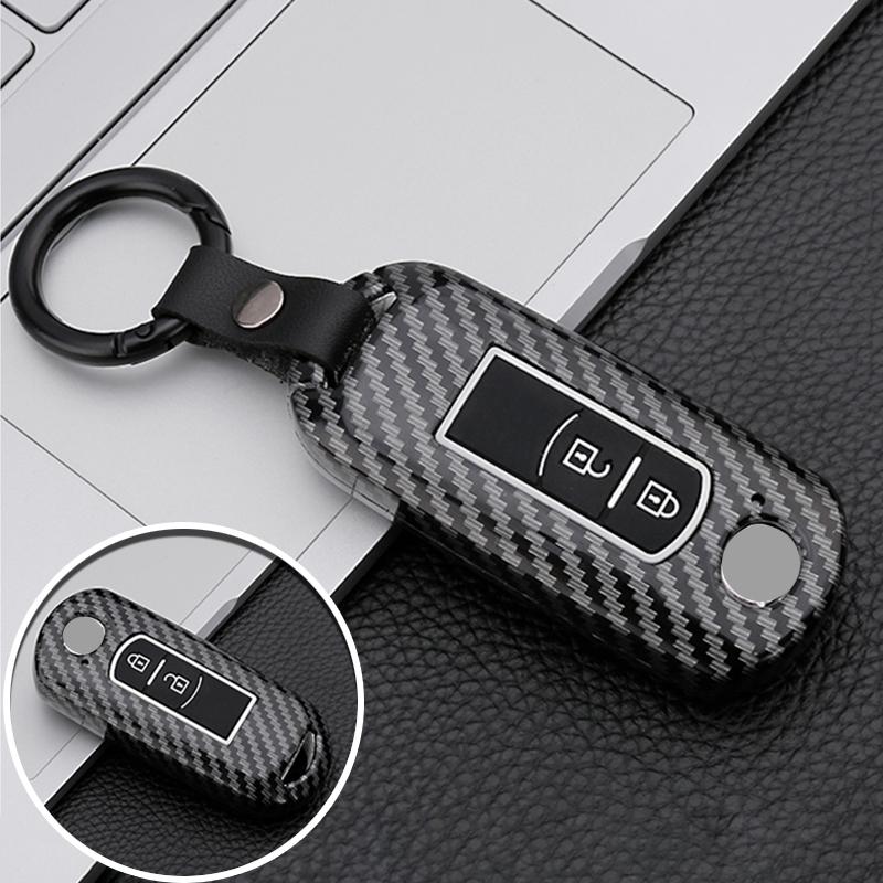 Carbon Fiber Silicon Car Key Cover Case For Mazda 3 Alexa Cx4 Cx5 Cx8   Auto Remote Smart Protective Shell Accessories