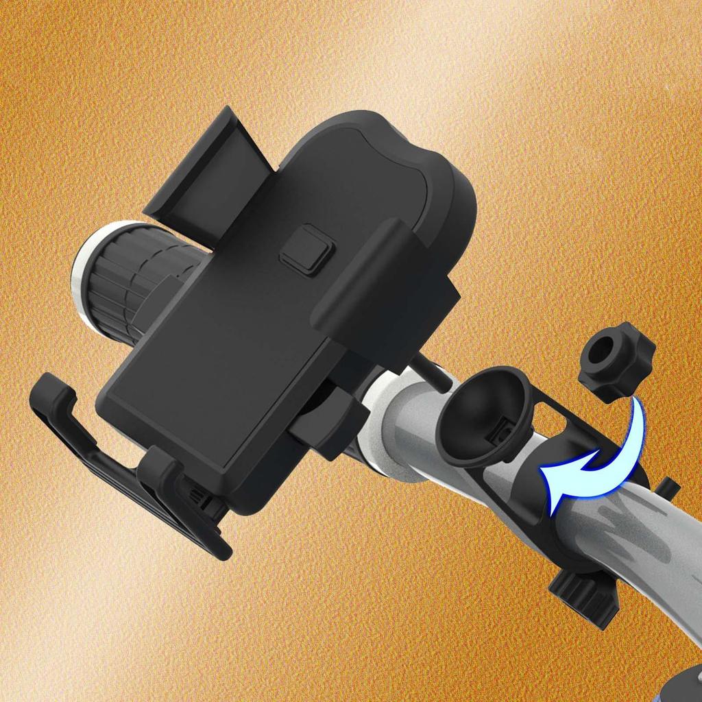 Adjustable handlebar type cycling mobile phone holder black U-shaped handlebar model