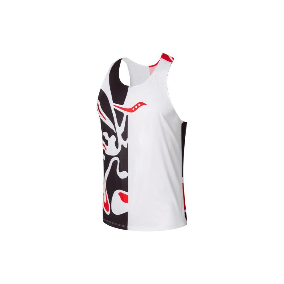 

Saucony Marathon Professional Running Dry Sweat-Wicking Lightweight Round Neck Sleeveless Vest Men tops White Black Red SC2210101-1 S