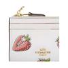 New COACH Skinny Id Case Printed Coated Canvas Card Holder Mini Women's White CAR17-IMCAH