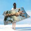 1pc 3D Cracked Effect Giraffe Print Beach Towel - Ultra-Soft Microfiber Quick-Dry Large Rectangular Pool Towel with Realistic