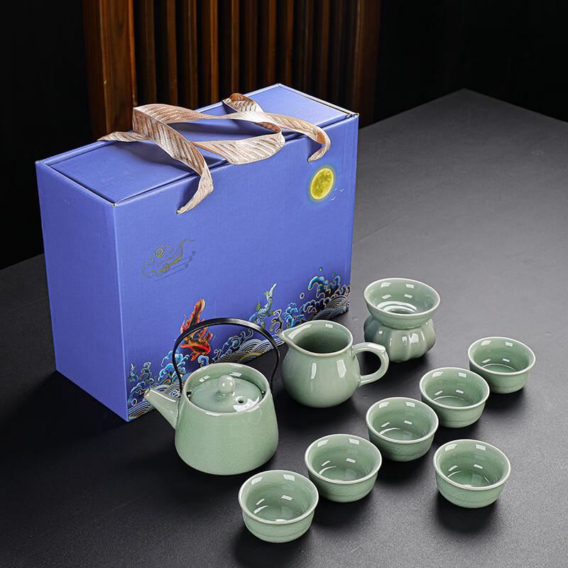 Yipan Ge Kiln Ceramic Tea Set with Lifting Beam Pot