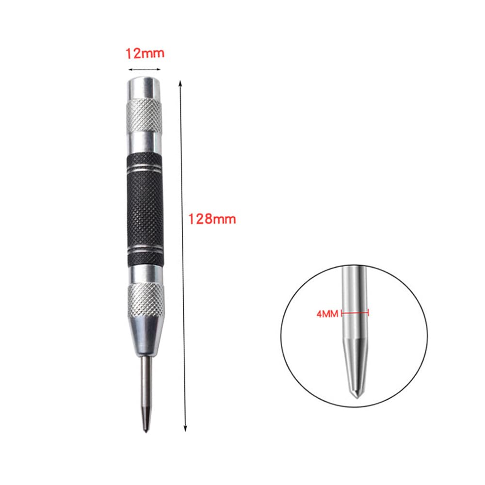 YINKE Automatic Center Punch Hand Tool with Spring Cap and Adjustable Suitable for and and Marking Tool, Impact, Metal, Glass, Wood, Marking,