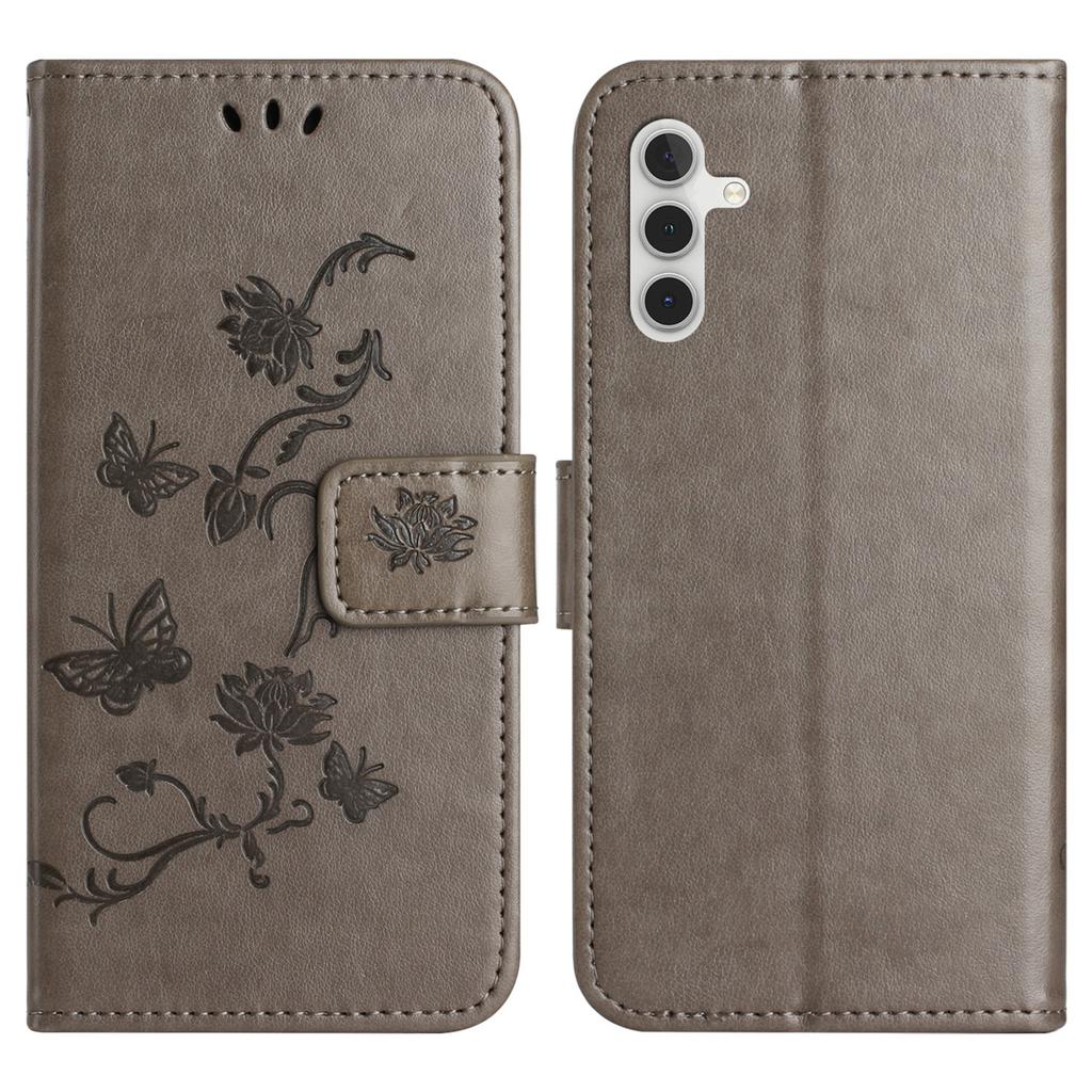 For Samsung Galaxy A37 5G/A36 5G Case Wallet Stand Imprinted Butterfly Flower PU Leather Phone Cover