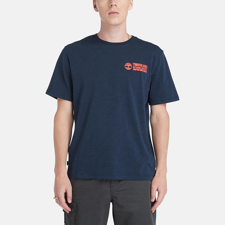 Timberland Outdoor Casual Breathable Short Sleeve Round Neck T-Shirt Men Tops Deep-Sapphire-Blue A5V87-433