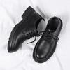 New Business Men's Leather Sneakers Handmade Male Oxford Shoes Comfortable Lace-Up Sneakers Non-Slip Rubber Sole Casual Shoes