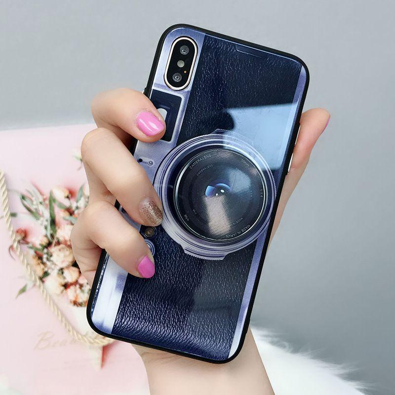 

Thin 3d Ultra Old Vintage Styles Case Camera Stand Case For Iphone X876 Plus For iphone 7/8 чорний