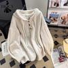 Damesmode Casual Herfst Winter Effen Kleur Print Lange Mouw Truien met Capuchon