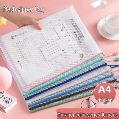 Borsa Impermeabile in Rete PVC con Cerniera - Archiviazione Documenti per Studenti e Ufficio Formato A4 con Stampa Logo