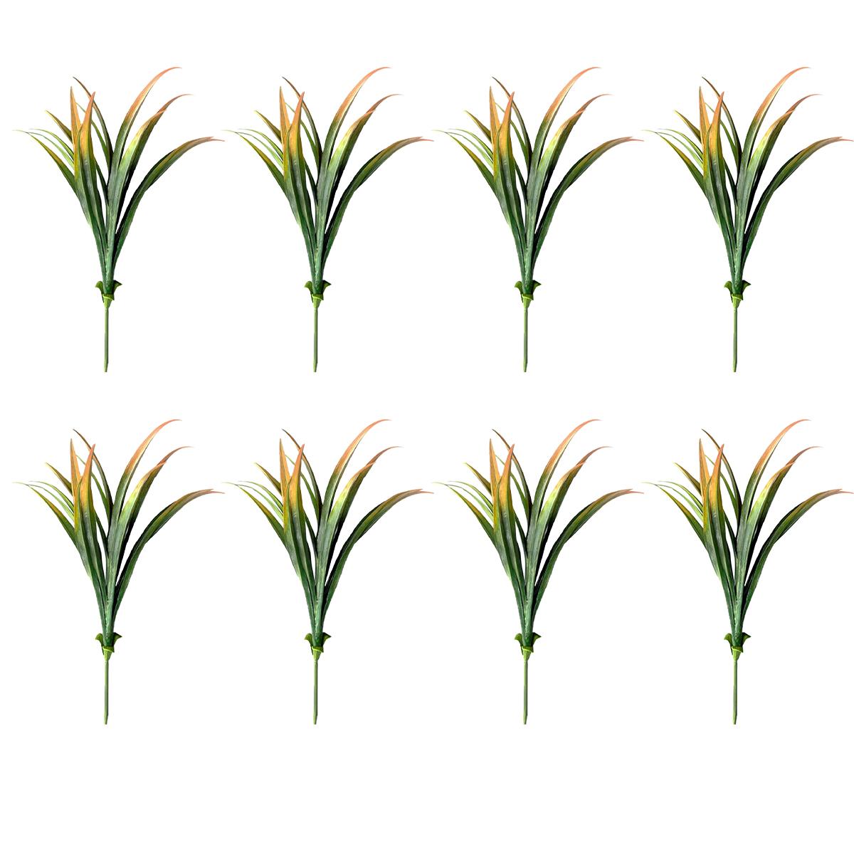 

8 шт./набор Уличные искусственные растения Устойчивые к УФ-излучению Искусственные высокие травянистые растения Украшение Пластиковое озеленение Кустарниковое украшение жёлтый