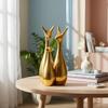 Huisdecoratie Gelukshert Beeld Familie Piano Finish Keramische Figuren - (Set van 3, Gouden Set)
