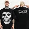 Camiseta de Algodón con Gráfico Misfits Camiseta de Banda Punk Rock Y2k Grunge Streetwear Estampado Gráfico Retro Harajuku Camiseta Y2k Hombre Mujer Tops