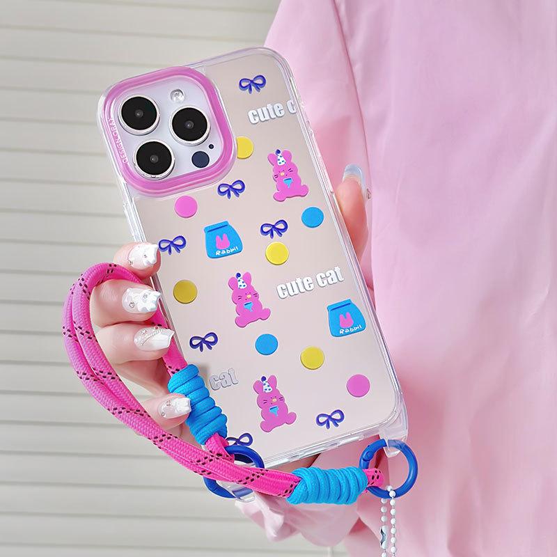 

Чехол для iPhone Zhitai: Зеркало, Шнурок, Мультяшный дизайн для iPhone 12/13/14 Pro/Pro Max iPhone 15 Pro Max